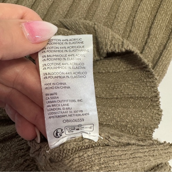 FP Beach by Free People Ribbed Knit Maxi Dress Tan Brown Sleeveless Bodycon L - Picture 10 of 11